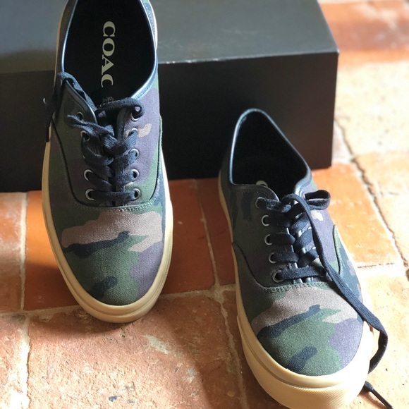 NIB Coach Tennis Camo shoes green Camo shoes sz 10 - Picture 2 of 7